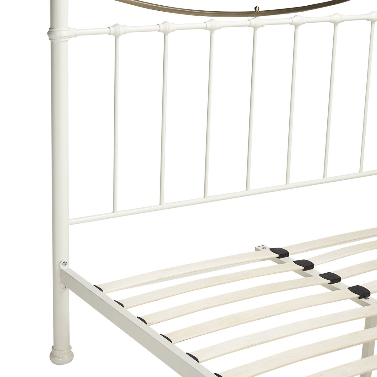 John Lewis & Partners Jayne Brass Metal Bed Frame, King Size, White – image 4