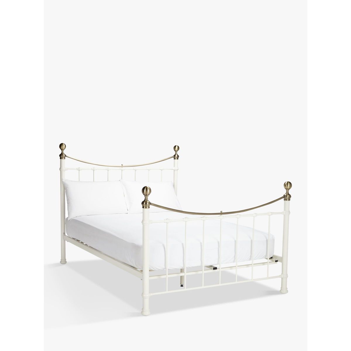 John Lewis & Partners Jayne Brass Metal Bed Frame, King Size, White – image 1