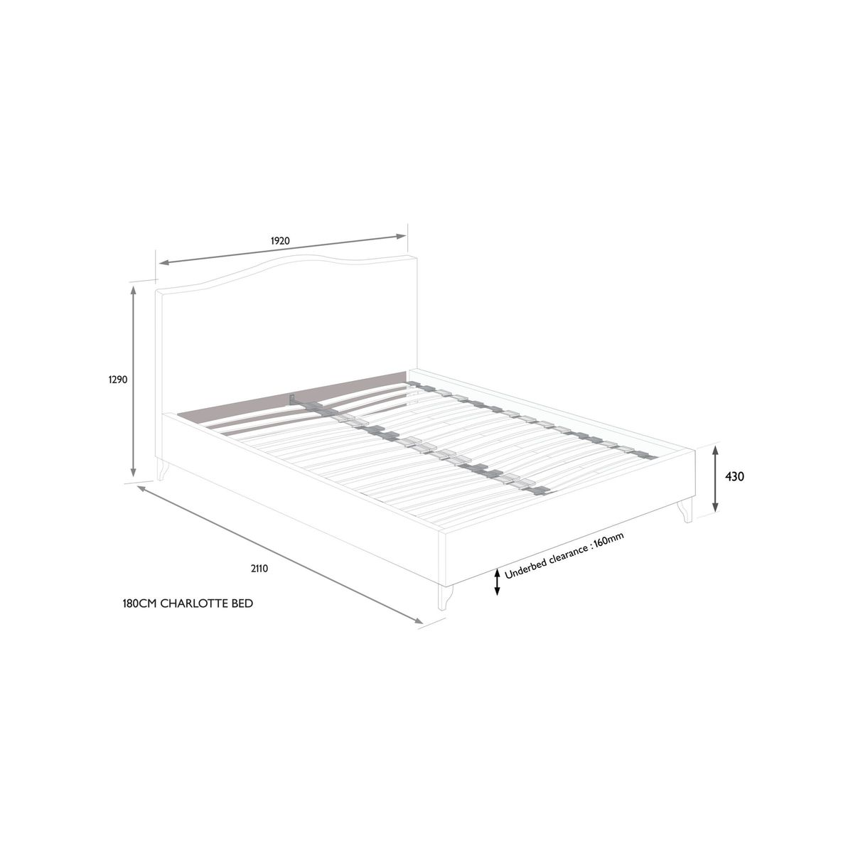 John Lewis & Partners Charlotte Upholstered Bed Frame, Super King Size, Saga Latte – image 6