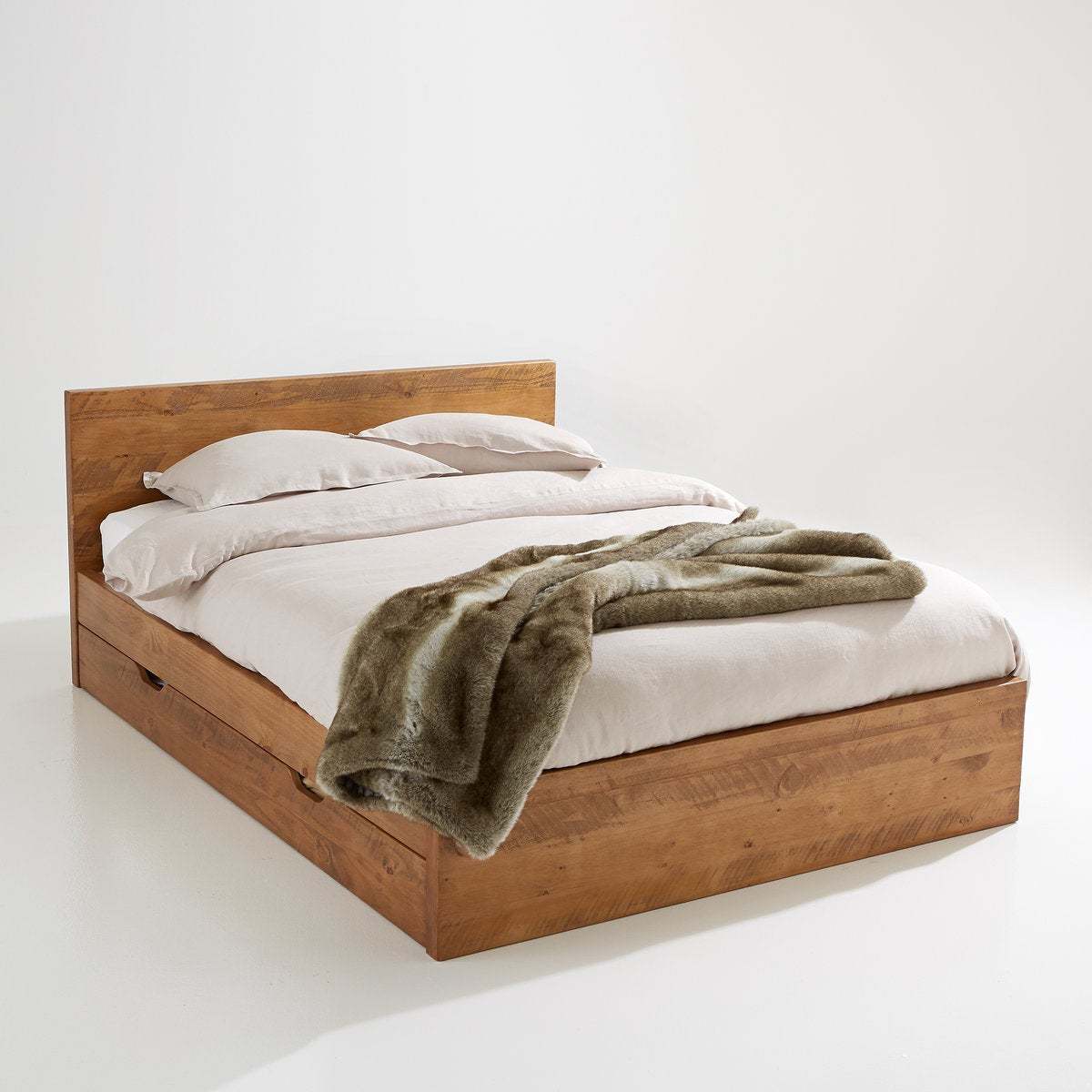 Lunja Solid Brushed Pine Bed, without Base – image 2
