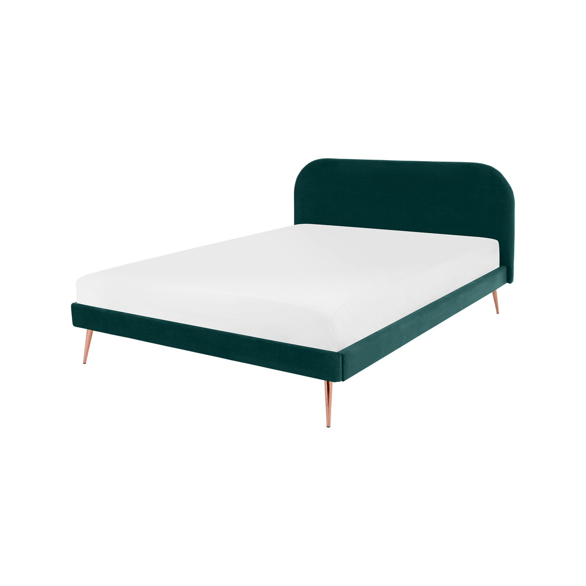 Eulia King Size Bed, Seafoam Blue Velvet & Copper Legs – image 1