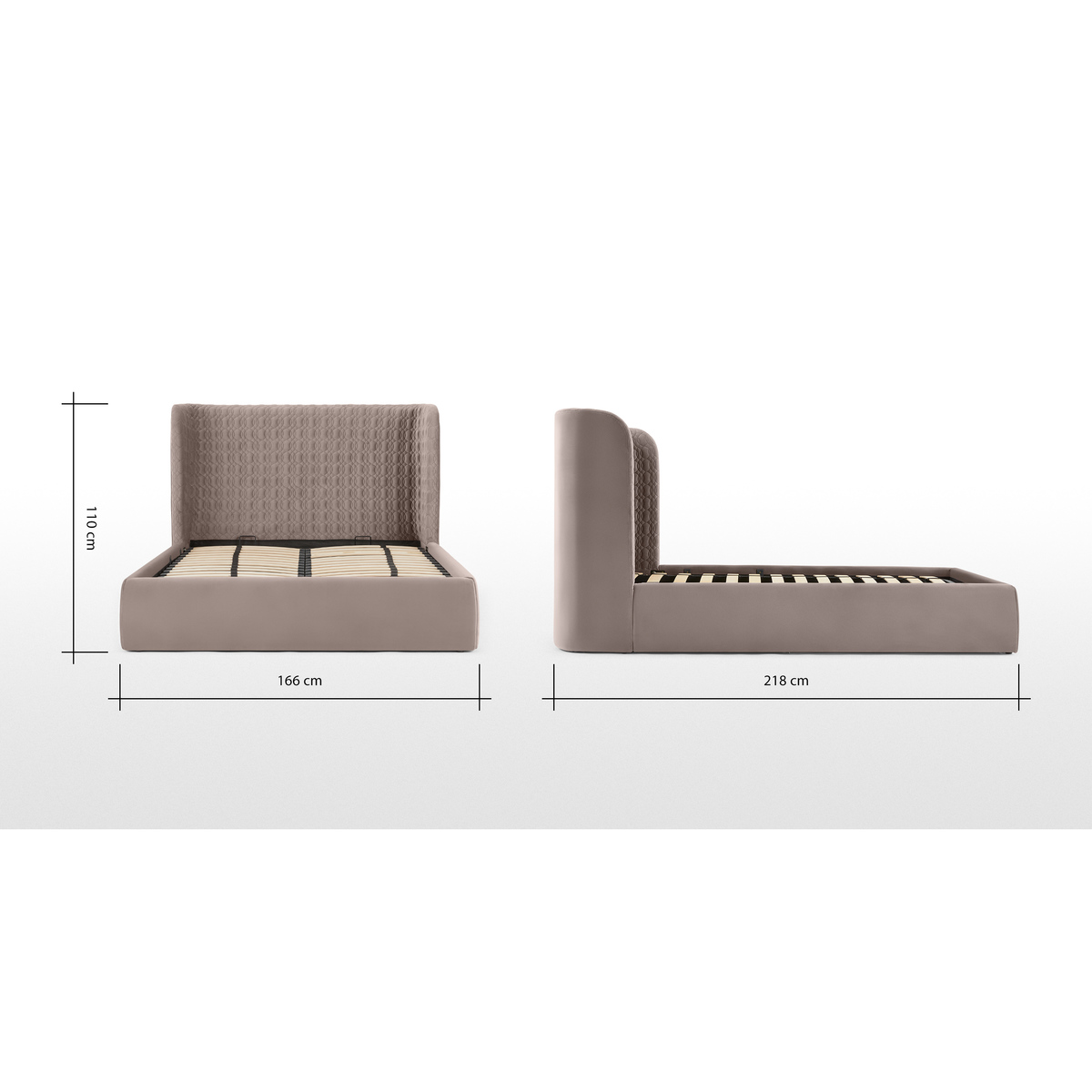 Tandy King Size Ottoman Storage Bed, Soft Mauve Velvet – image 8