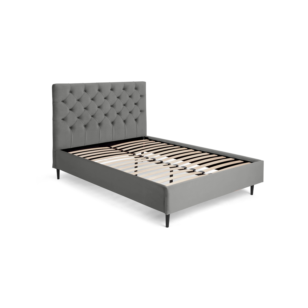 Skye Super King Size Bed, Light Grey Velvet – image 2