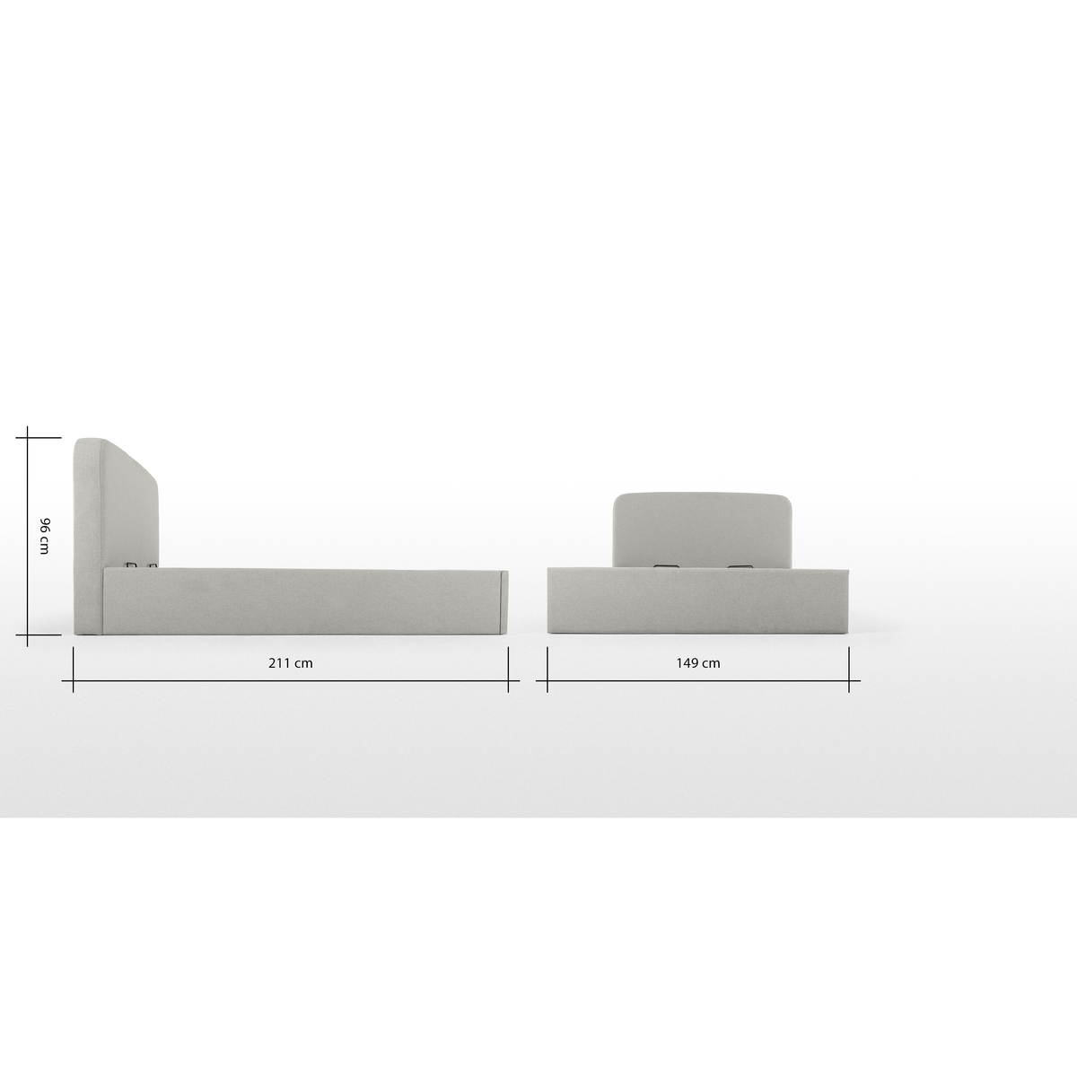 MADE Essentials Besley Double Ottoman Storage Bed, Hail Grey – image 2