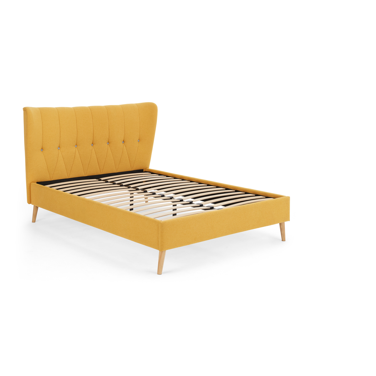 Charley Double Bed, Yolk Yellow & Oak Stain Legs – image 2