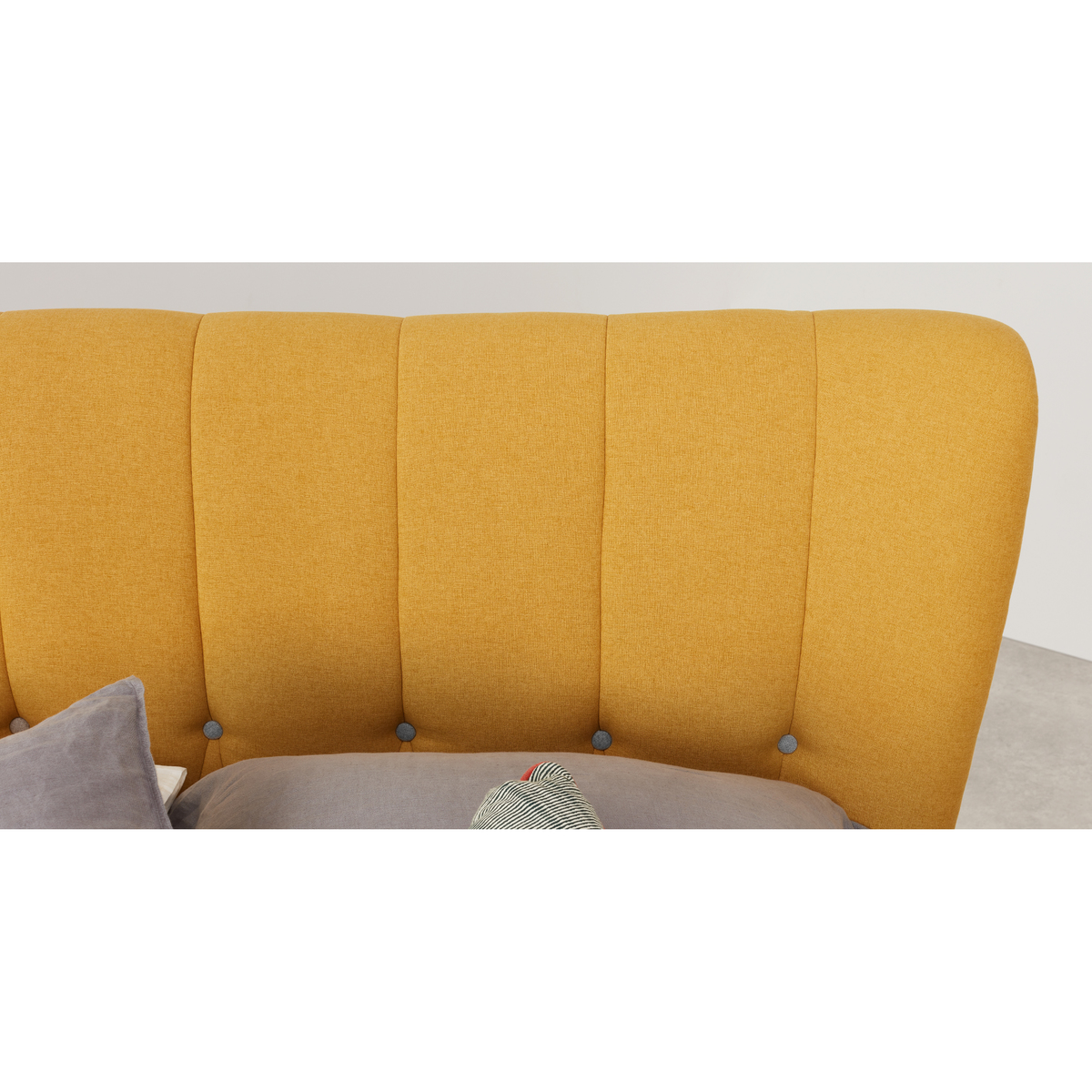 Charley Double Bed, Yolk Yellow & Oak Stain Legs – image 4