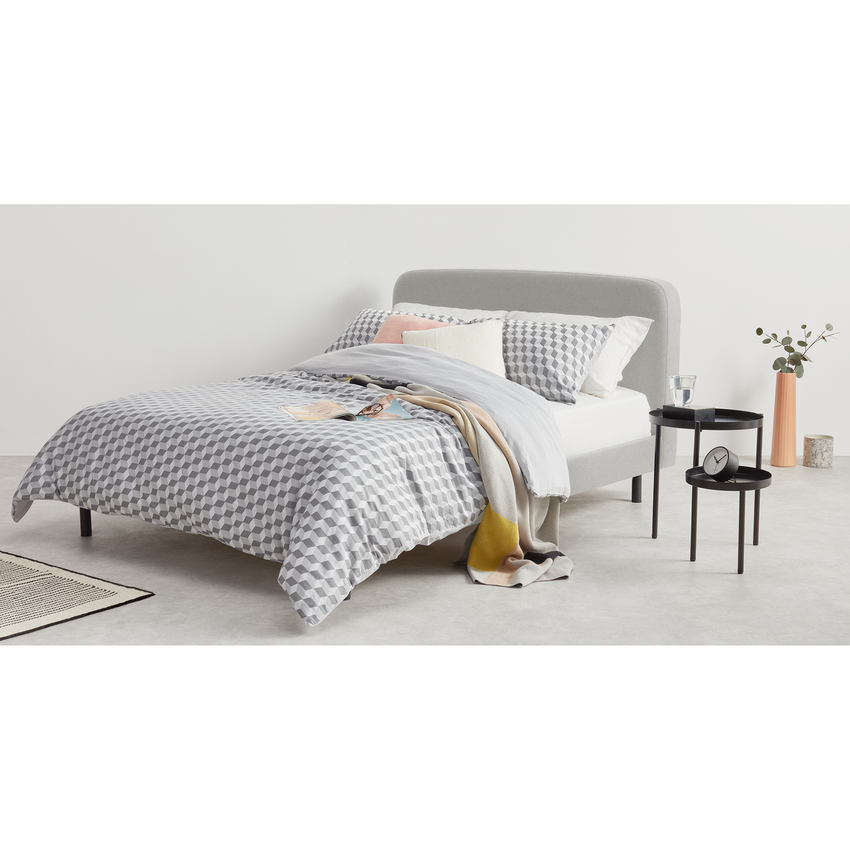 MADE Essentials Besley Double Bed, Hail Grey – image 3