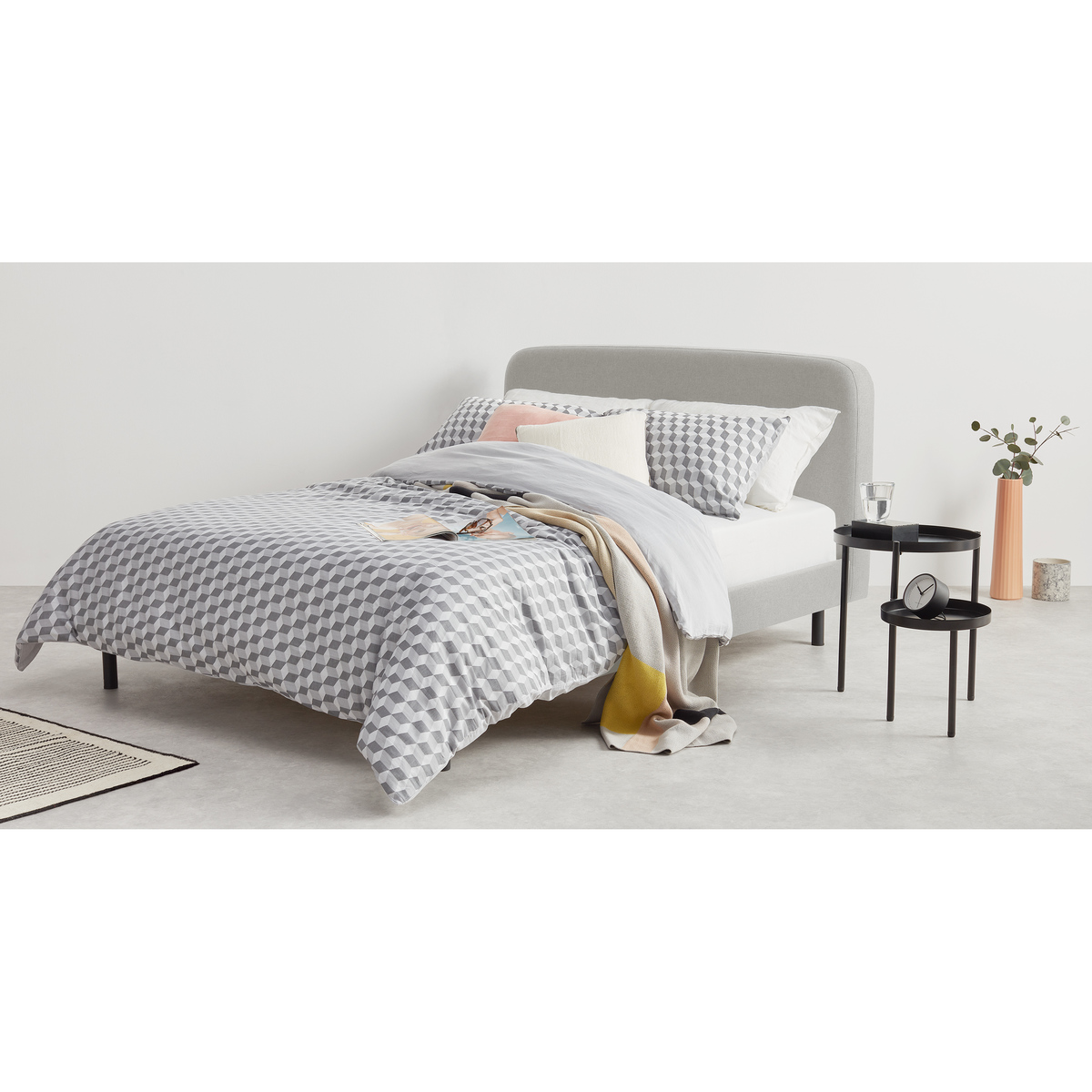 MADE Essentials Besley Small Double Bed, Hail Grey – image 3