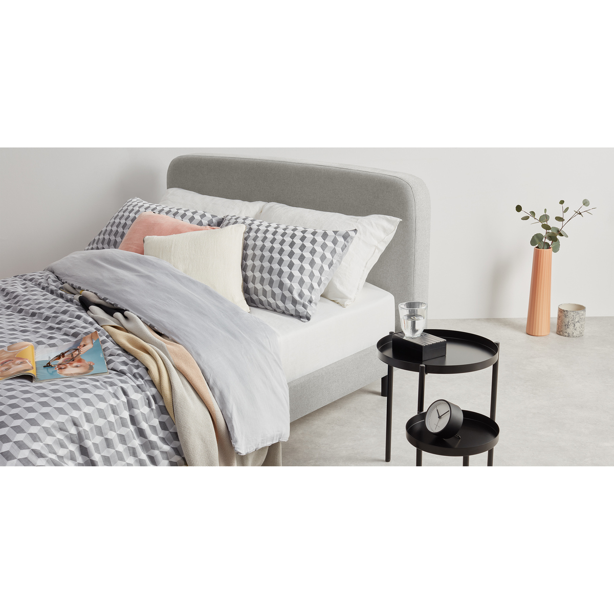 MADE Essentials Besley Small Double Bed, Hail Grey – image 6
