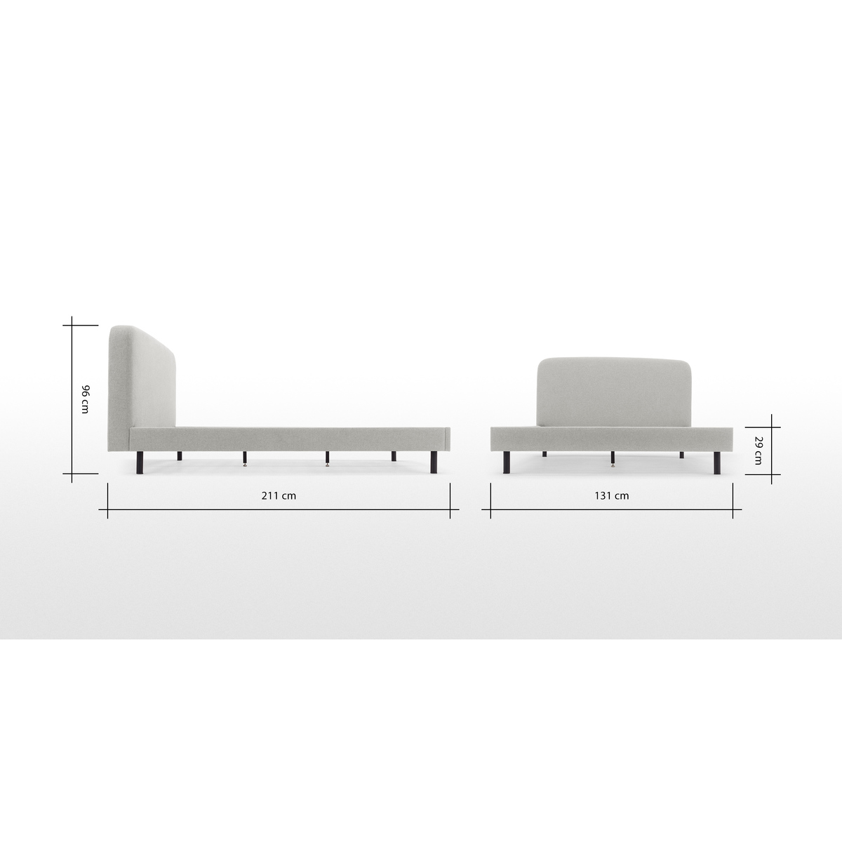 MADE Essentials Besley Small Double Bed, Hail Grey – image 8