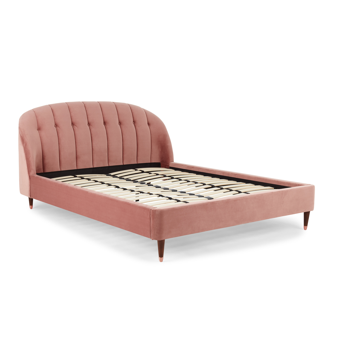 Margot King Size Bed, Blush Pink Velvet – image 2