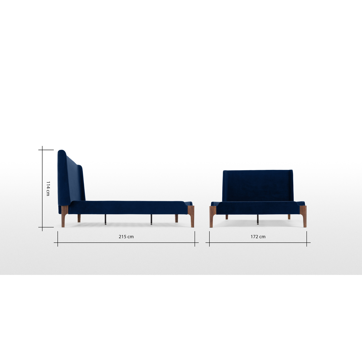 Roscoe King Size Bed, Royal Blue Velvet – image 8