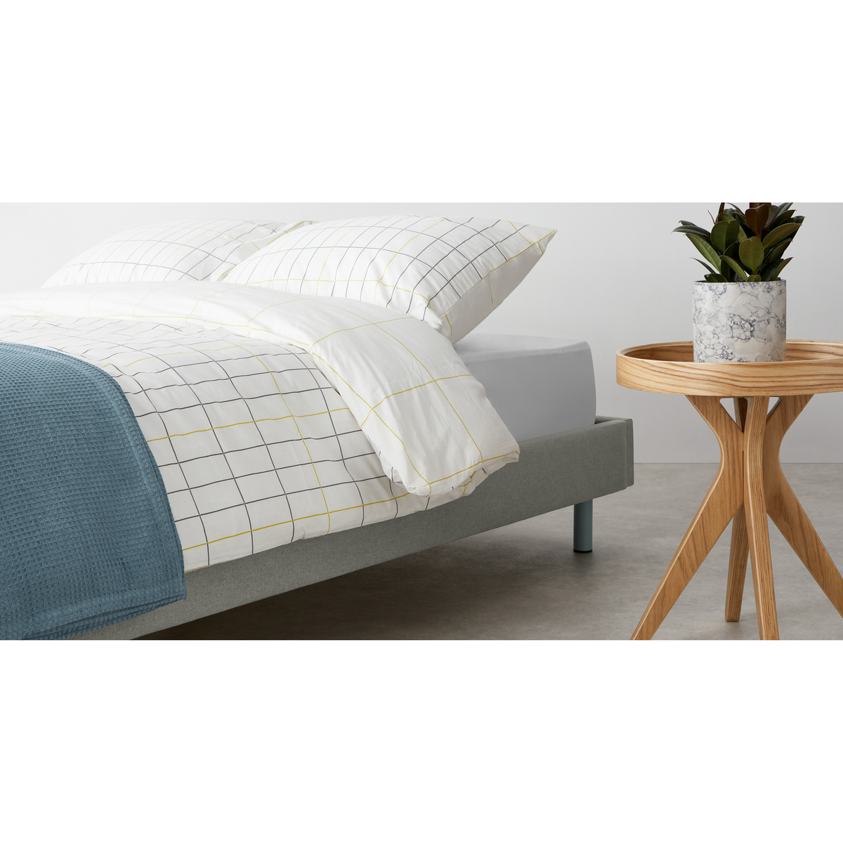 MADE Essentials Besley Platform Double Bed, Hail Grey – image 6