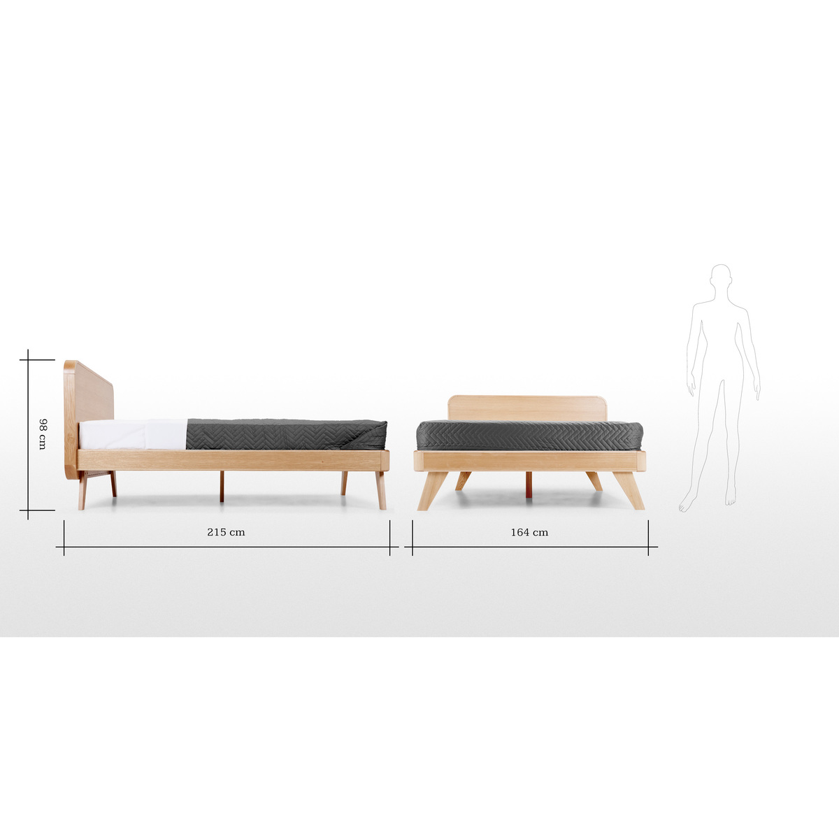 Fonteyn Kingsize Bed, Oak – image 8
