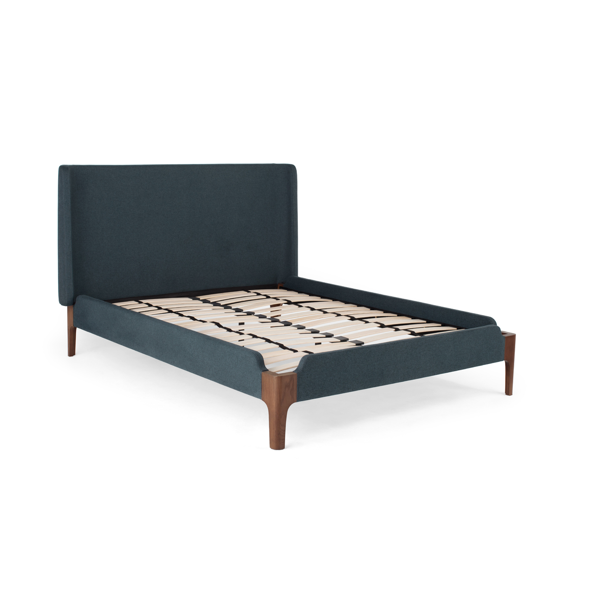 Roscoe Super King Size Bed, Aegean Blue & Dark Stain Oak Legs – image 2