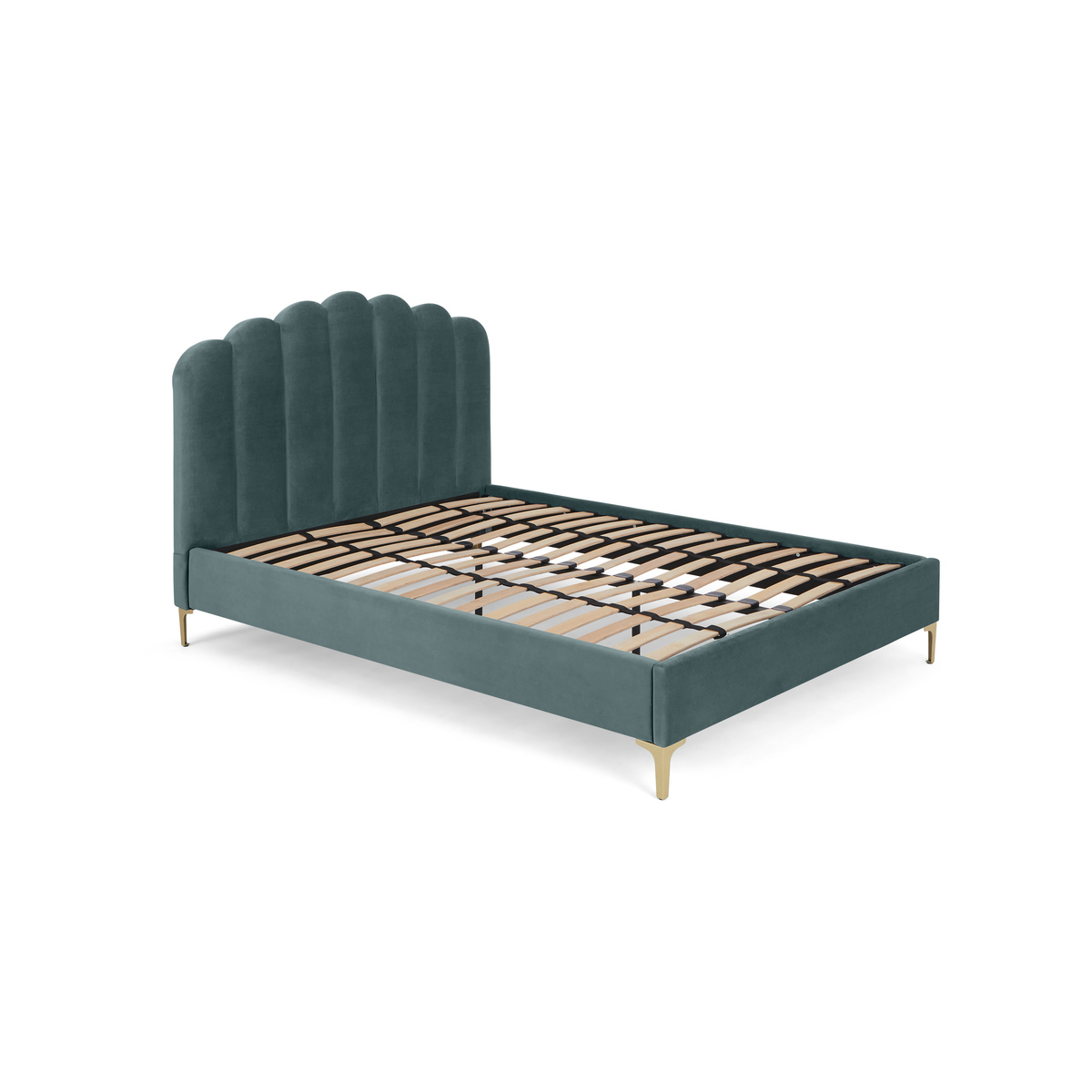 Delia King Size Bed, Marine Green Velvet – image 2