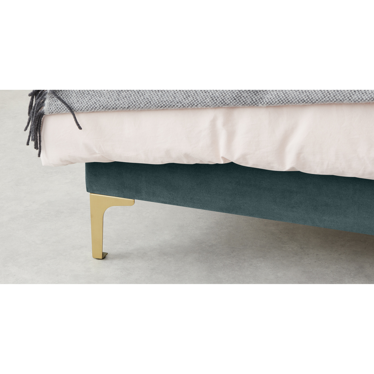 Delia King Size Bed, Marine Green Velvet – image 6