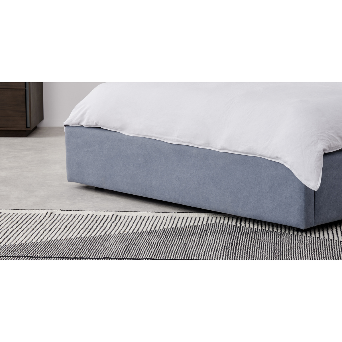 Bahra Double Ottoman Storage Bed, Washed Blue Cotton – image 6