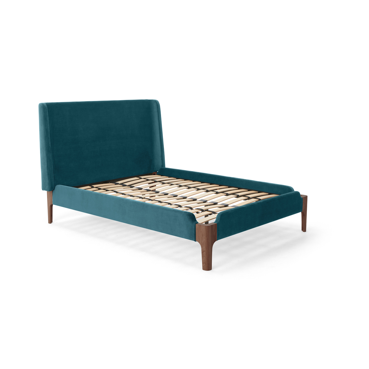 Roscoe King Size Bed, Steel Blue Velvet – image 2