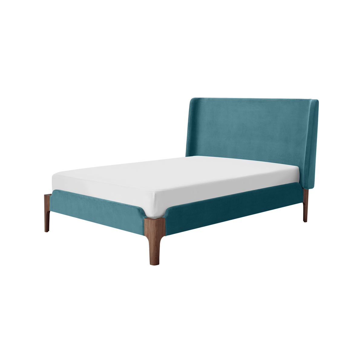 Roscoe King Size Bed, Steel Blue Velvet – image 1