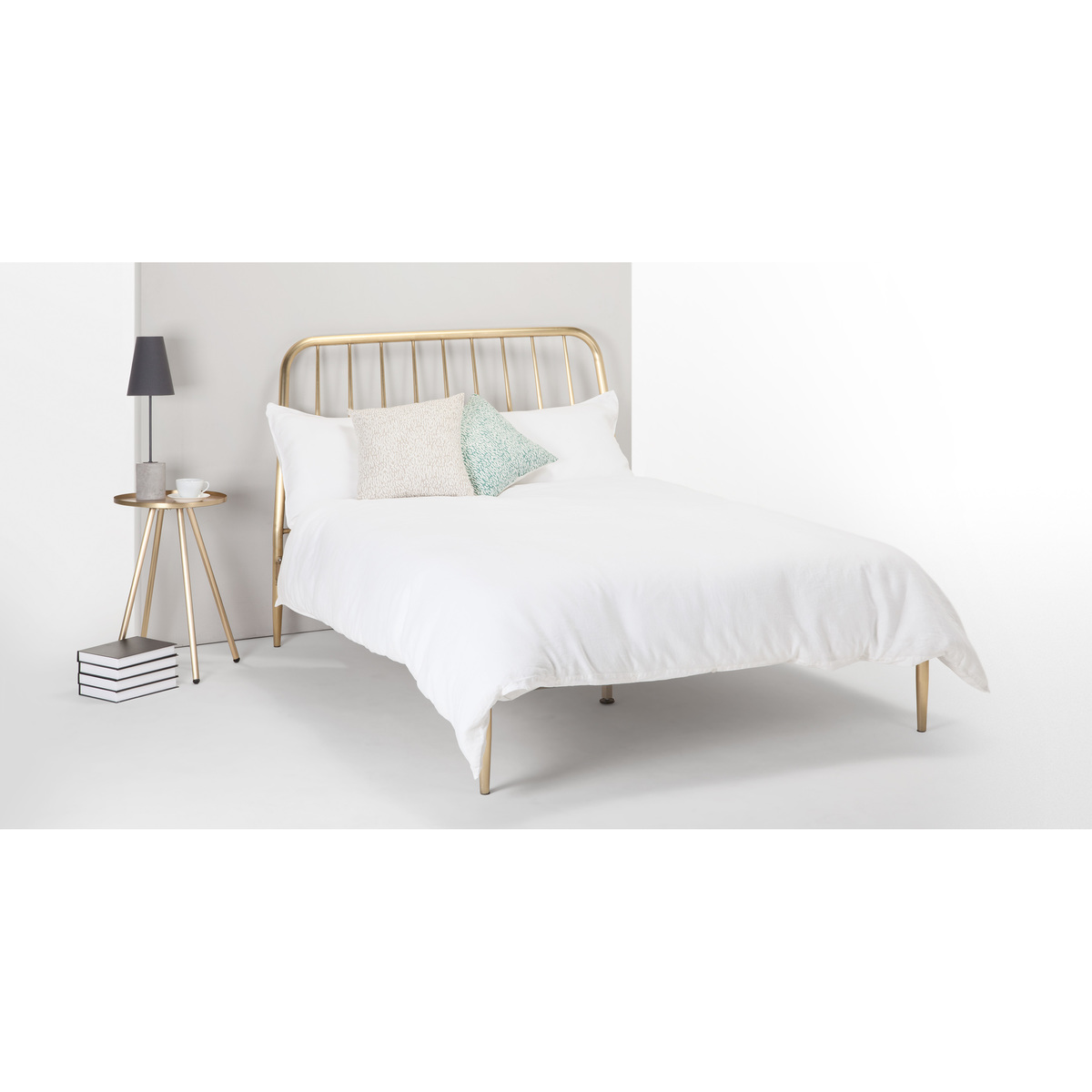 Alana Kingsize Bed, Brushed Brass – image 3
