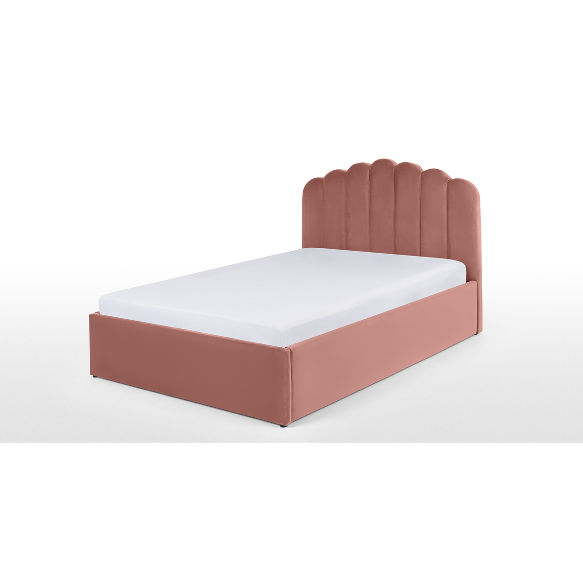 Delia King Size Bed Ottoman Storage, Blush Pink Velvet – image 5
