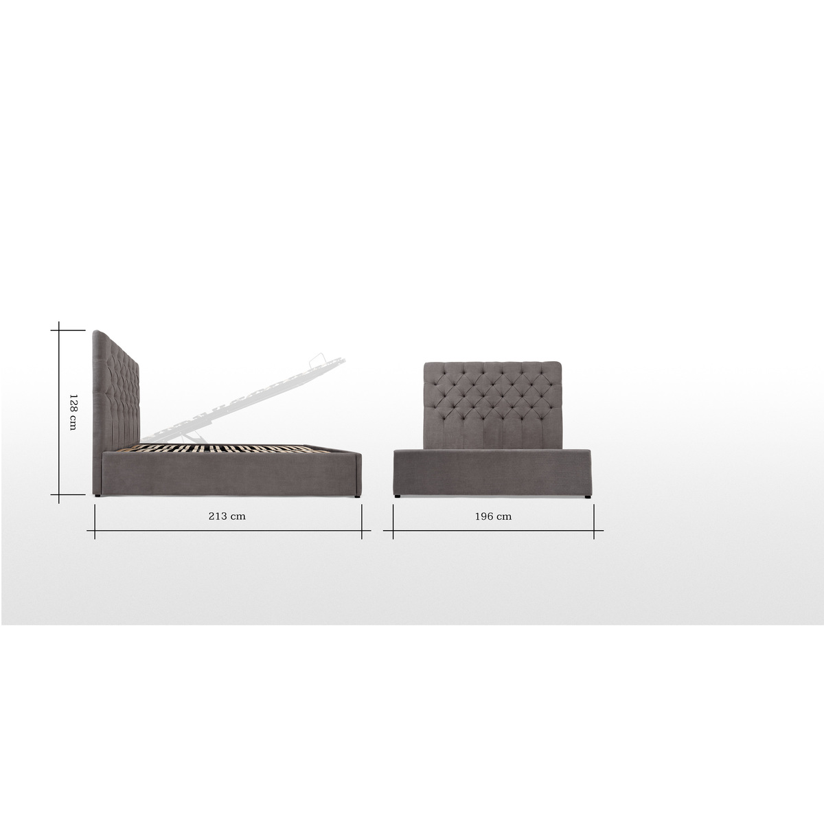 Skye Super King Size Ottoman Storage Bed, Pewter – image 9