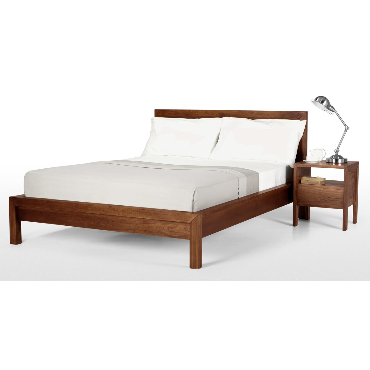Ledger 150cm x 200cm UK King Bed, Dark Stain Ash – image 2