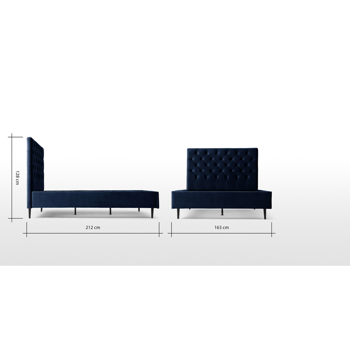 Skye King Size Bed, Royal Blue Velvet – image 7