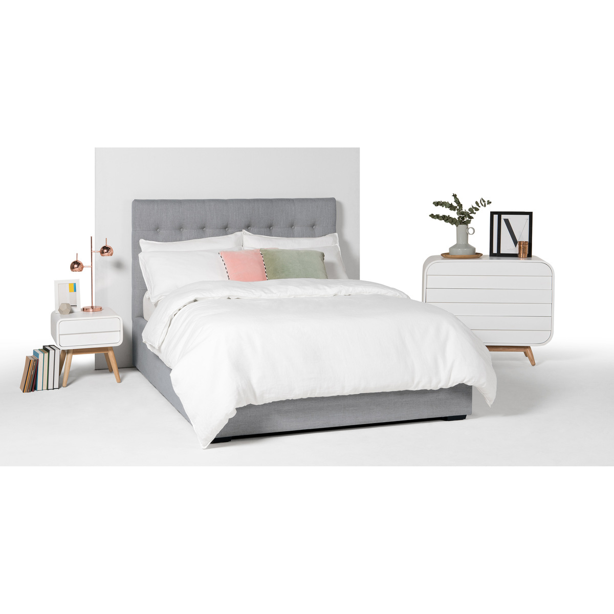 Finlay Super Kingsize Bed With Storage, Persian Grey – image 2