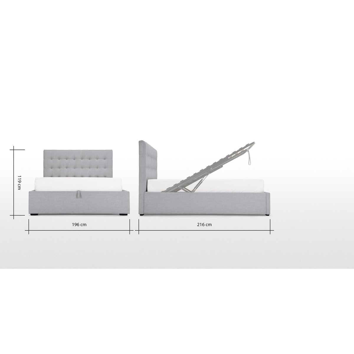 Finlay Super Kingsize Bed With Storage, Persian Grey – image 8