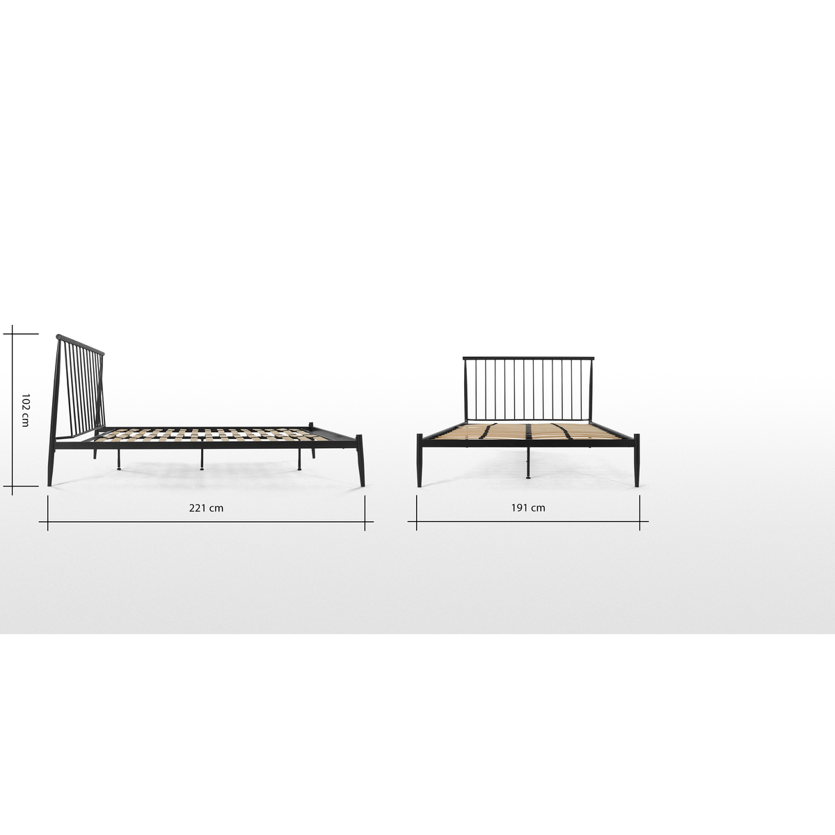 Made Essentials Penn Super Kingsize bed, Black – image 2