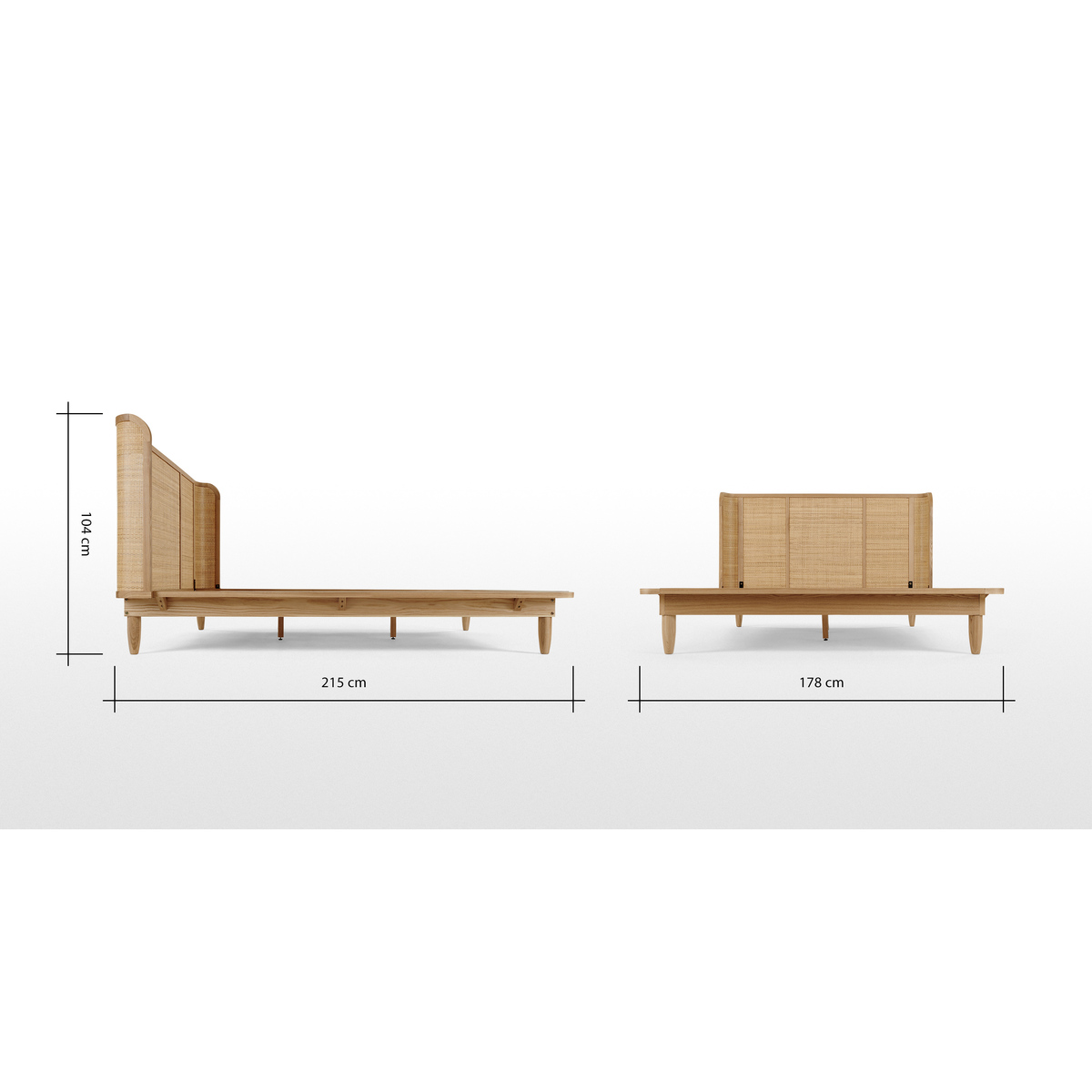 Liana King Size Bed, Ash & Rattan – image 8