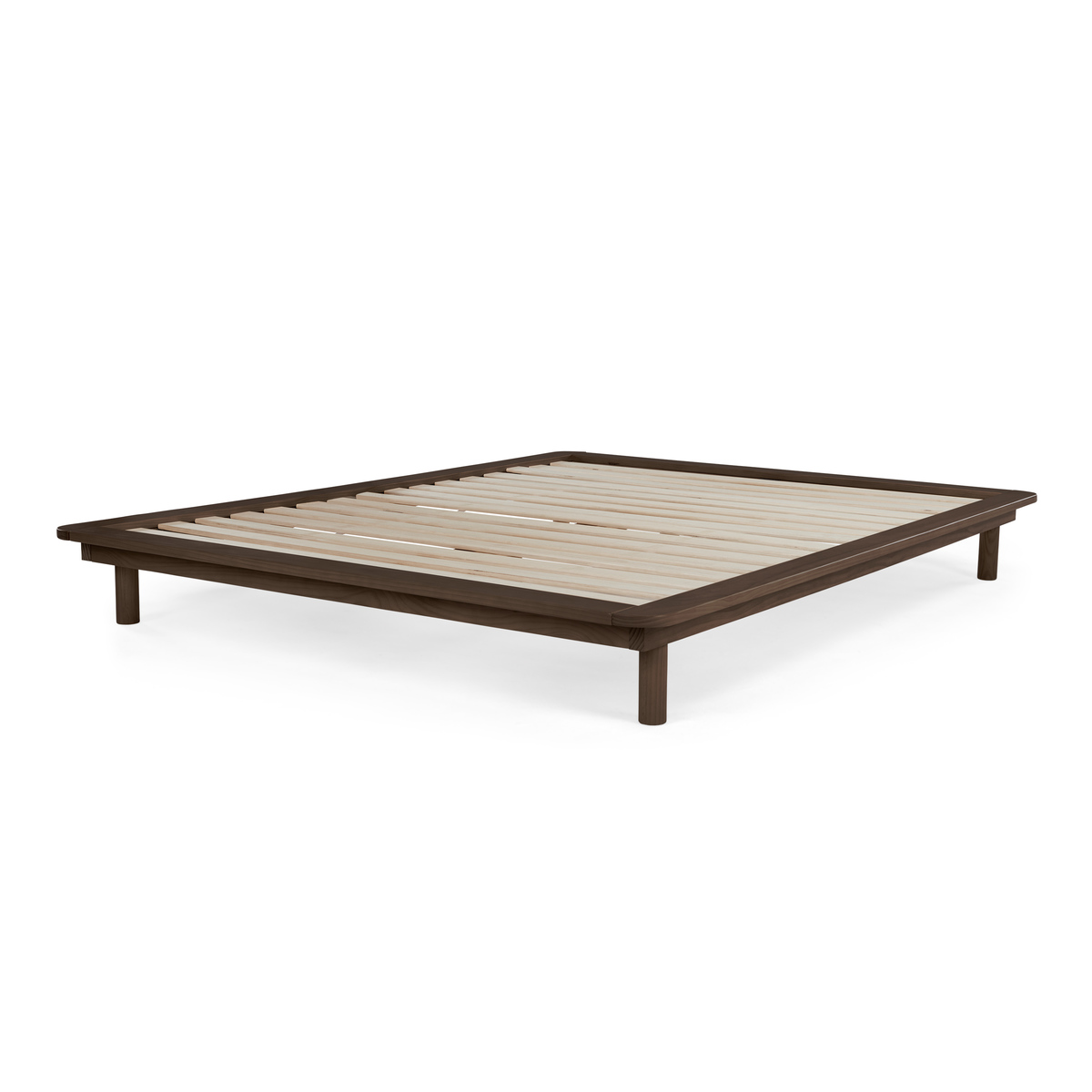 Kano Double Platform Bed, Walnut Stain Pine – image 2
