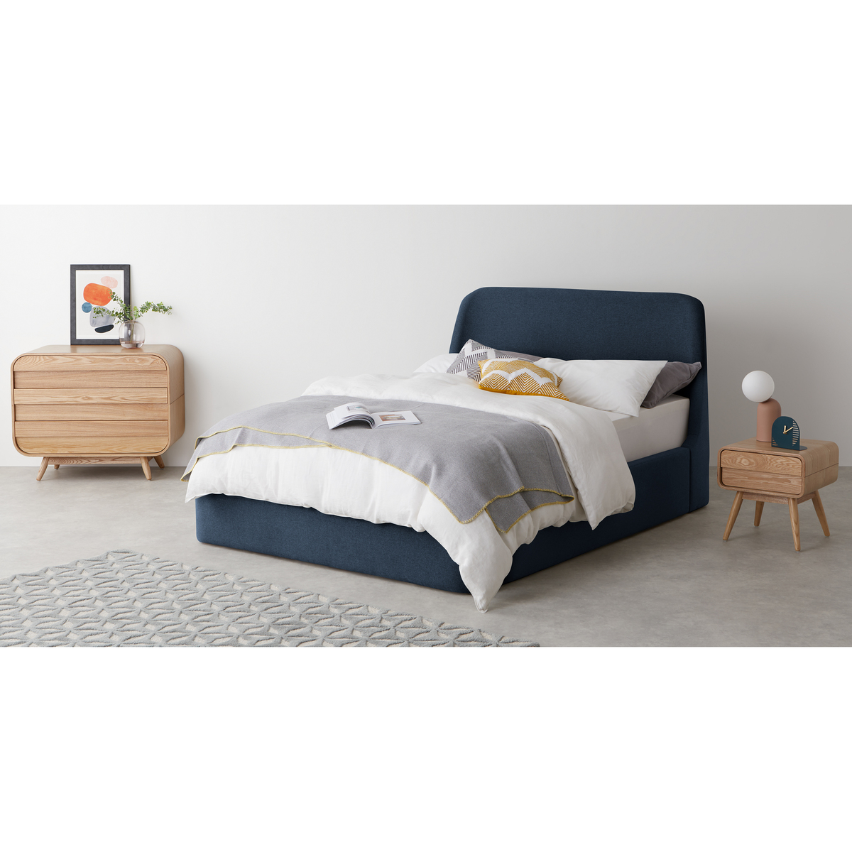 Hayllar King Size Bed with Ottoman Storage, Aegean Blue – image 4