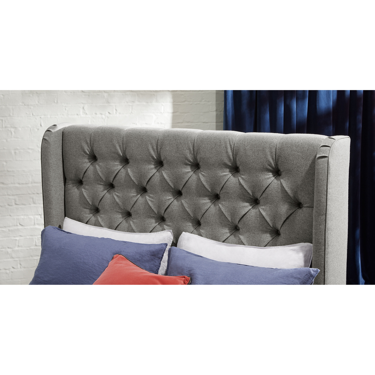 Custom MADE Romare Super King Size Bed, Wolf Grey Wool with Nickel Legs – image 4