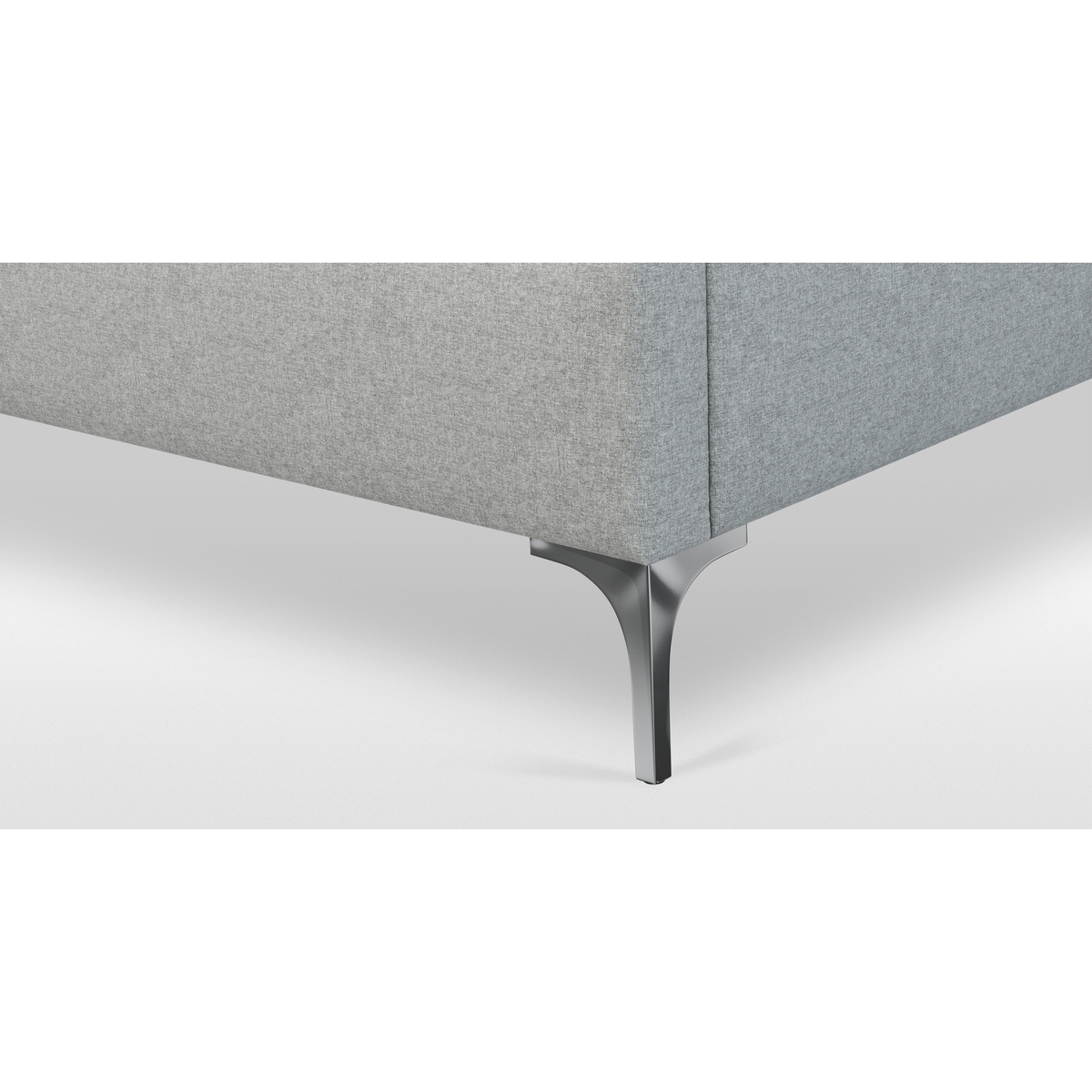 Custom MADE Romare Super King Size Bed, Wolf Grey Wool with Nickel Legs – image 5