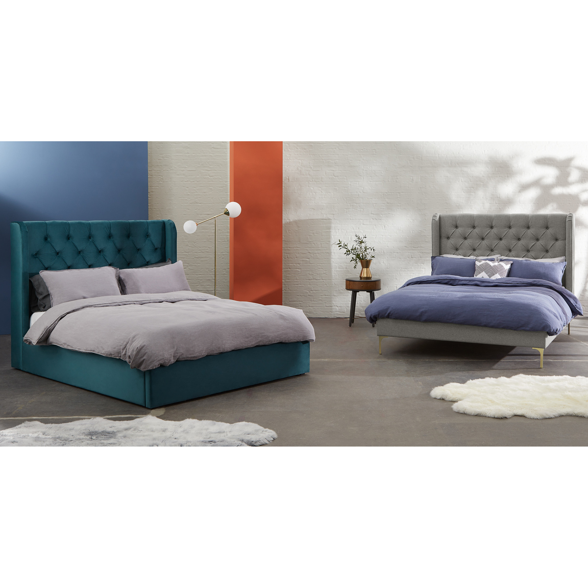 Custom MADE Romare Super King Size Bed, Wolf Grey Wool with Nickel Legs – image 6