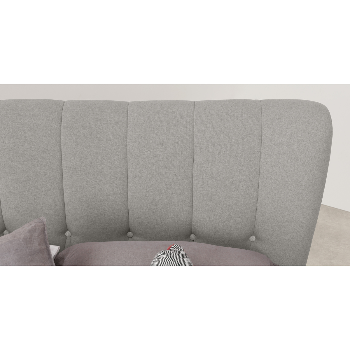 Charley Double Bed, Hail Grey & Oak Stain Legs – image 6