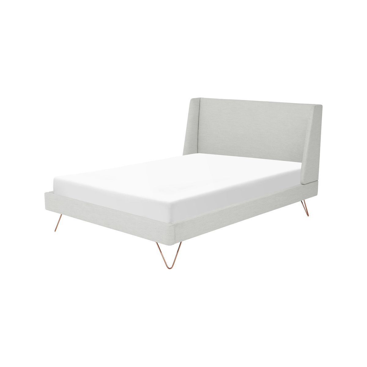 Charley Double Bed, Hail Grey & Oak Stain Legs – image 1