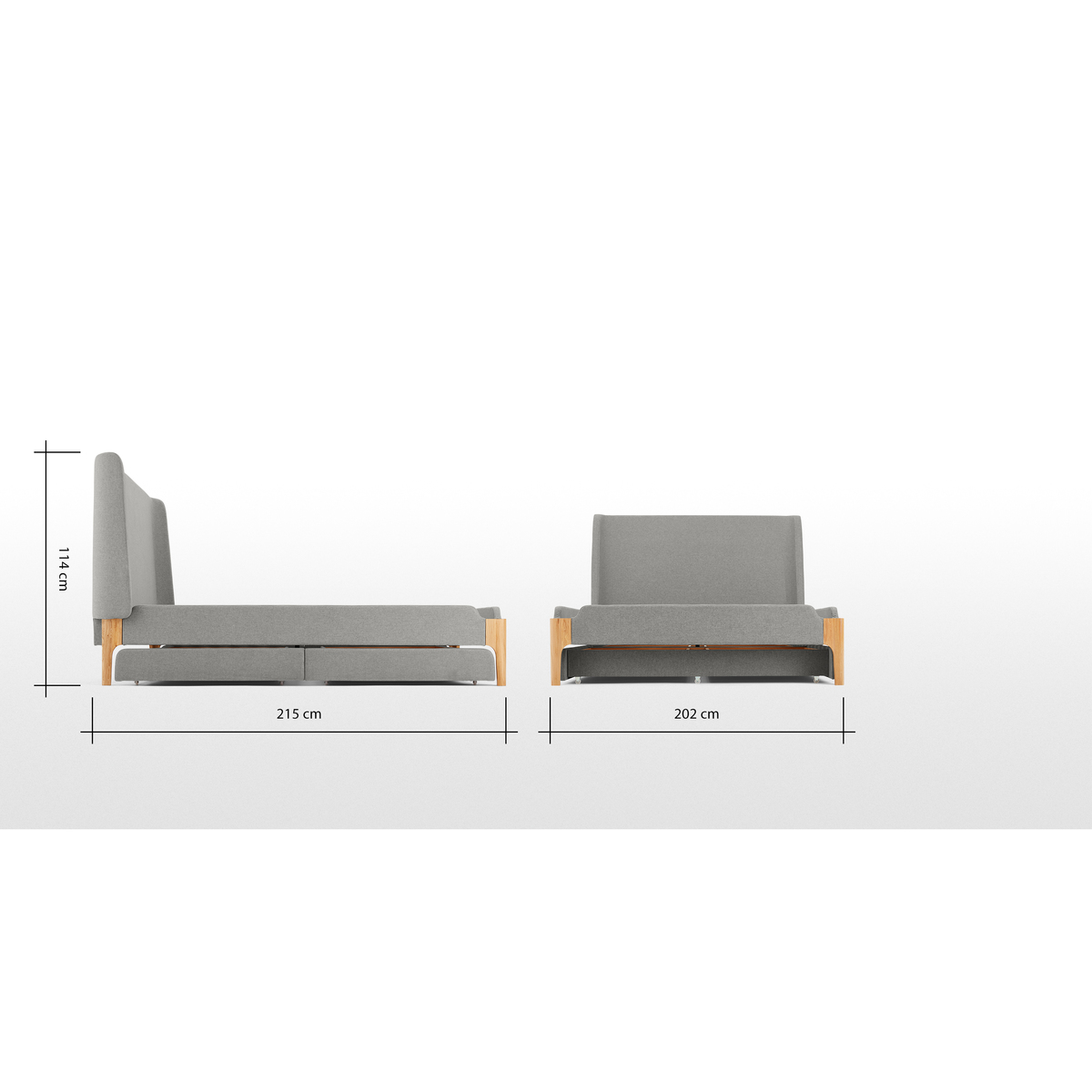 Roscoe Super King Size Bed With Storage Drawers, Cool Grey – image 2