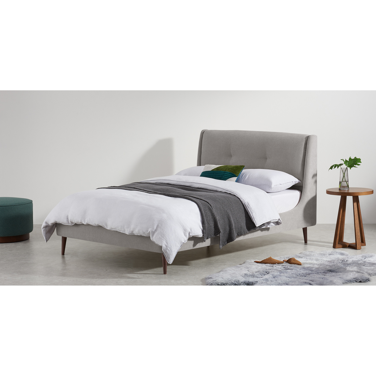 Raffety King Size Bed, Soft Pebble Grey – image 3