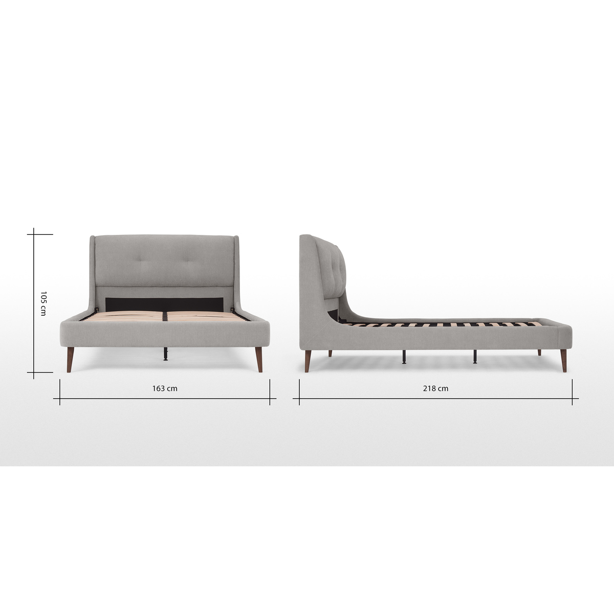 Raffety King Size Bed, Soft Pebble Grey – image 8
