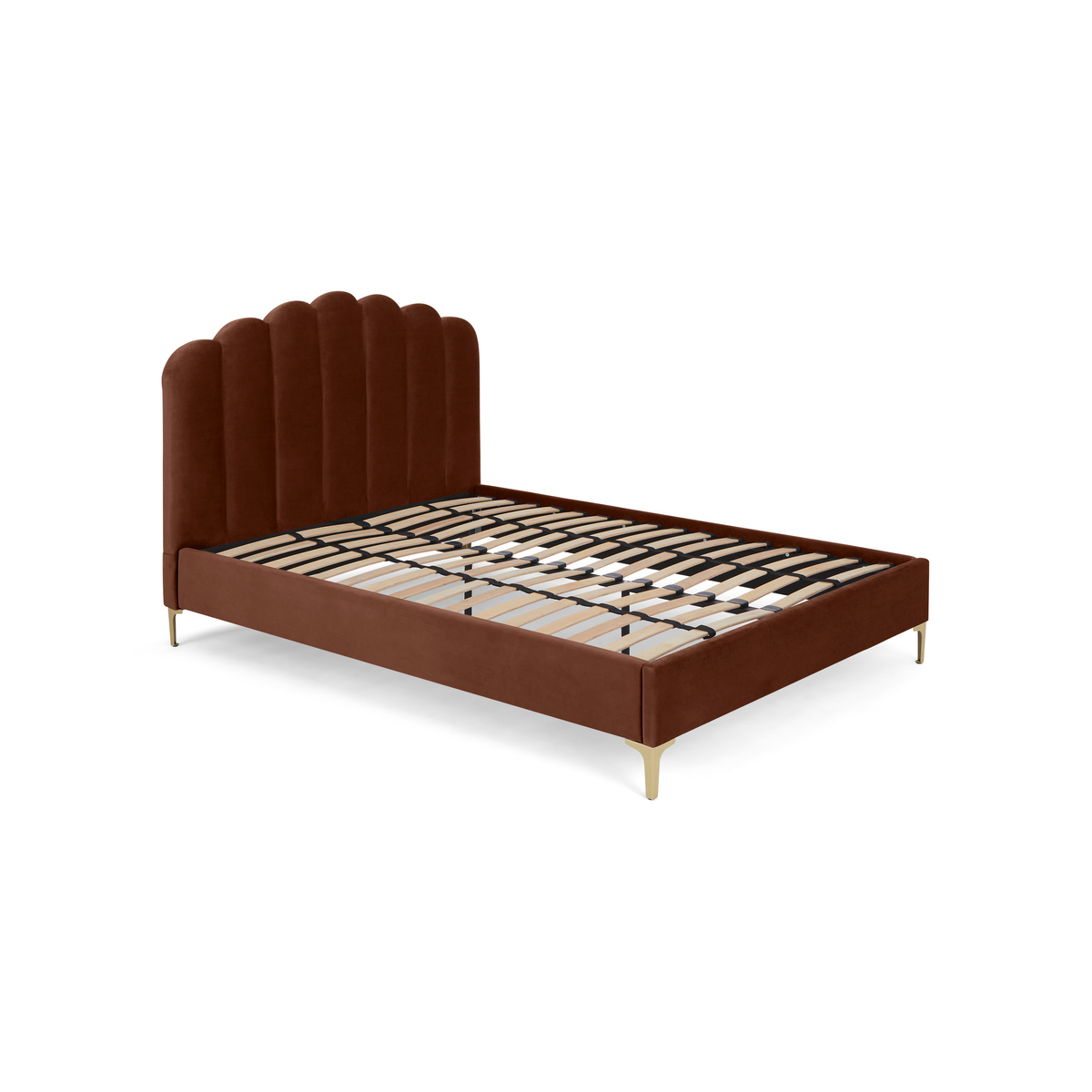 Delia King Size Bed, Warm Caramel Velvet – image 2