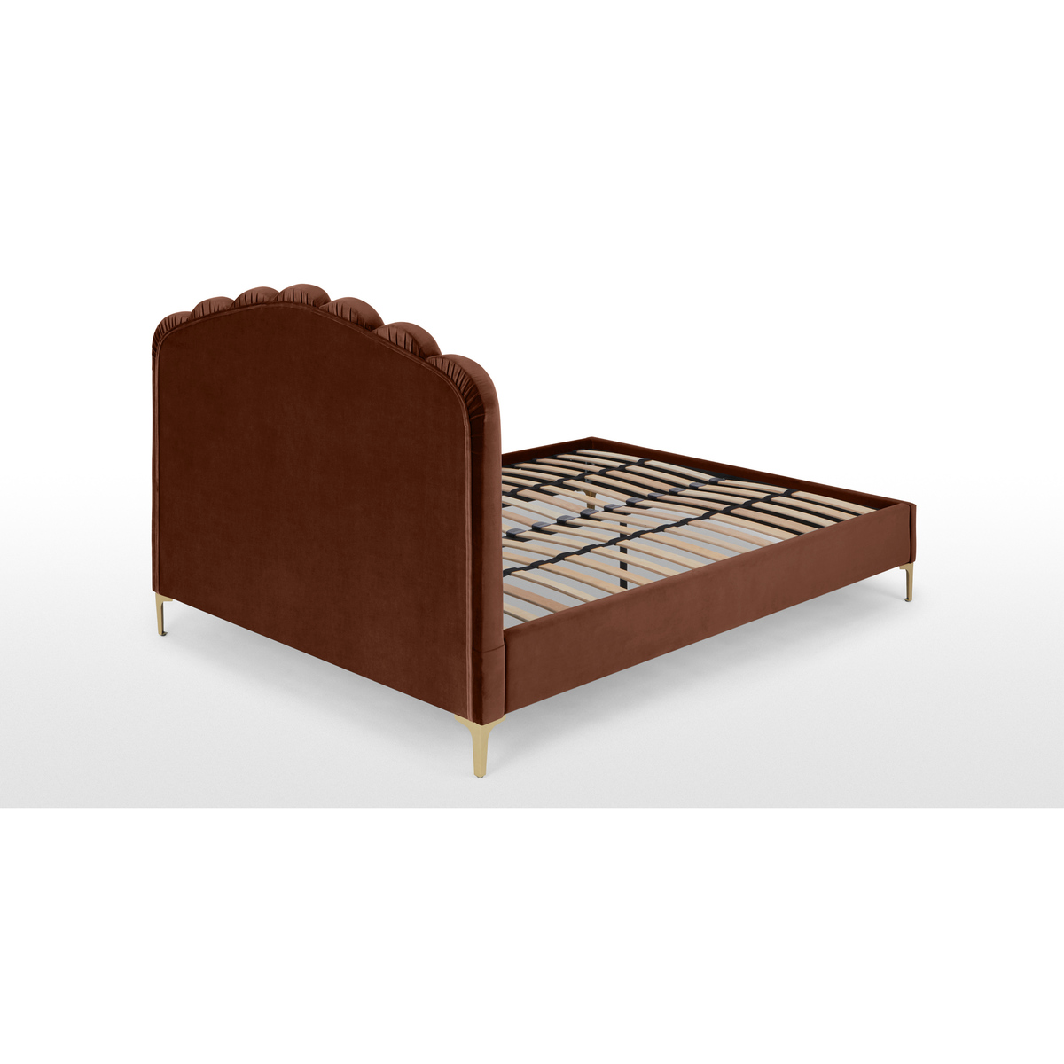 Delia King Size Bed, Warm Caramel Velvet – image 5