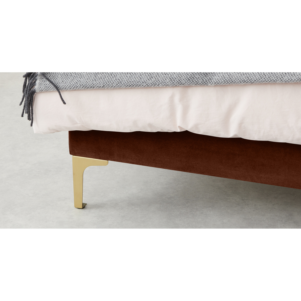 Delia King Size Bed, Warm Caramel Velvet – image 6