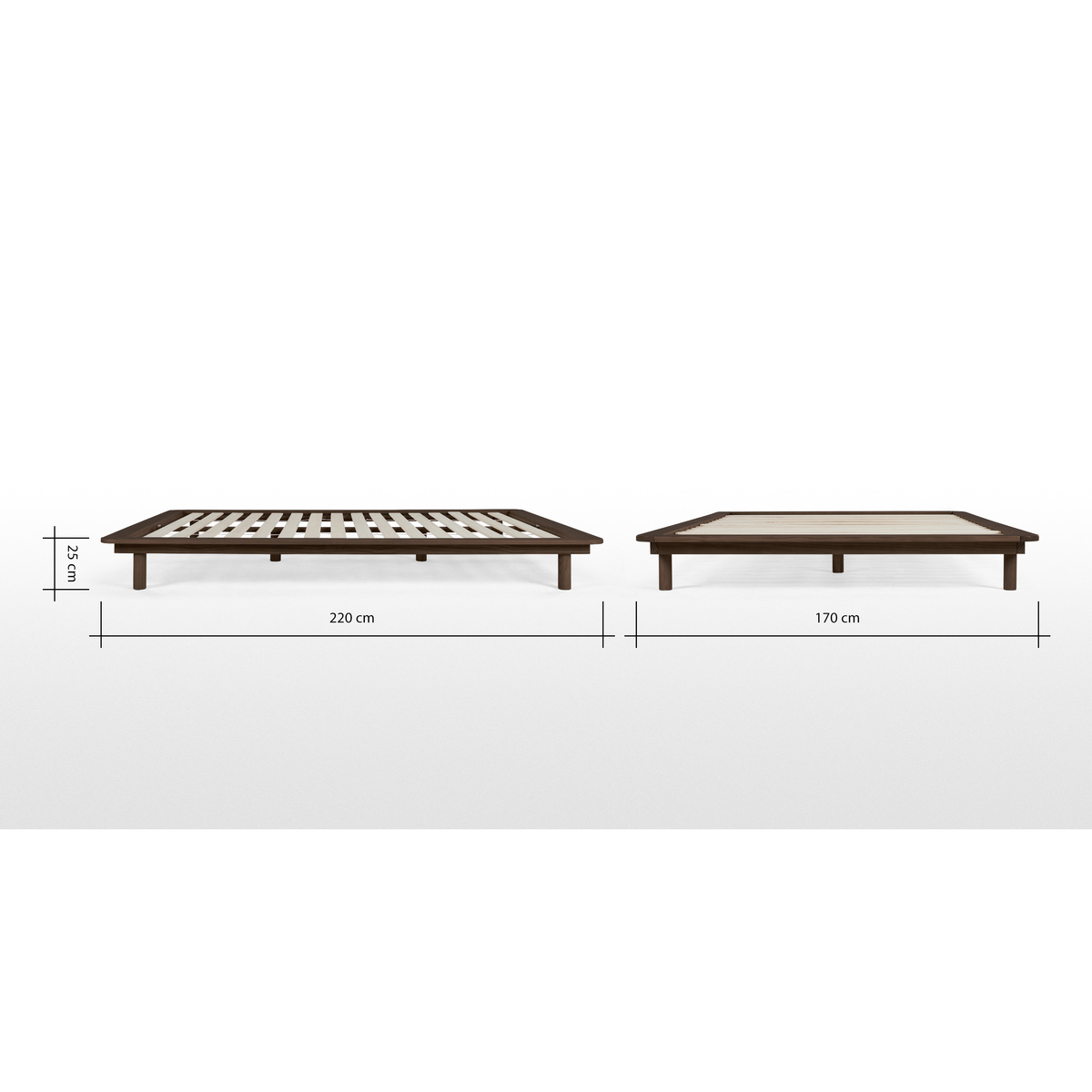 Kano King size Platform Bed, Walnut Stain Pine – image 8