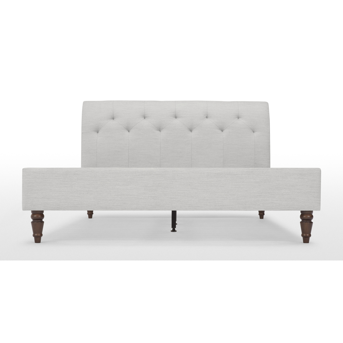 Linnell Double Bed, Snow Grey Weave & Walnut Legs – image 5