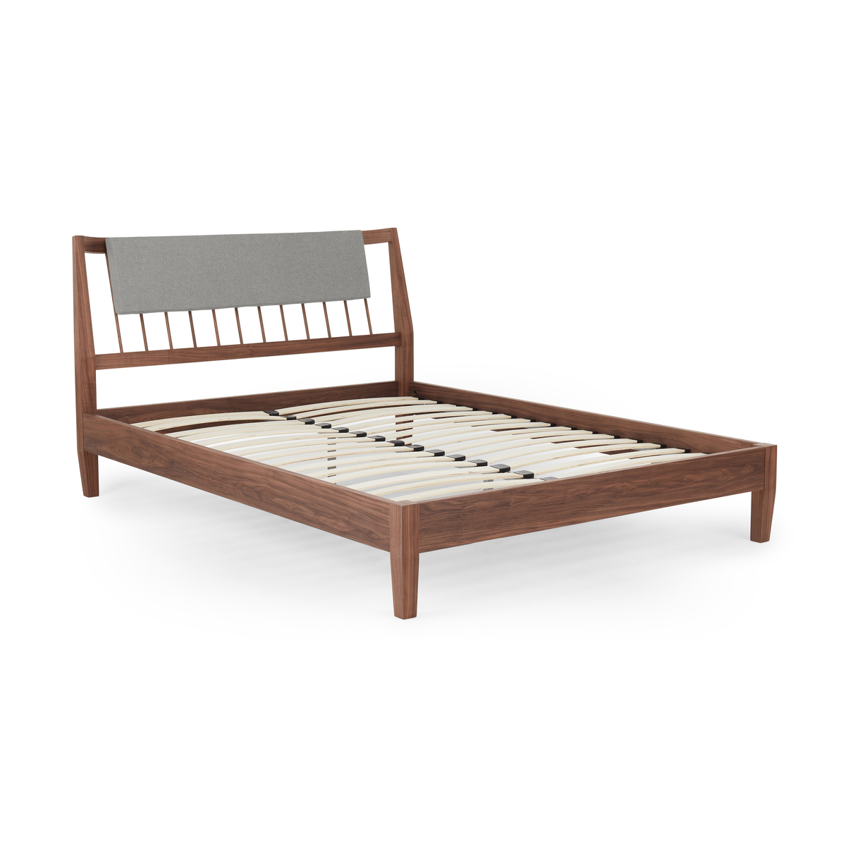 Mara Double Bed, Walnut and Grey – image 2