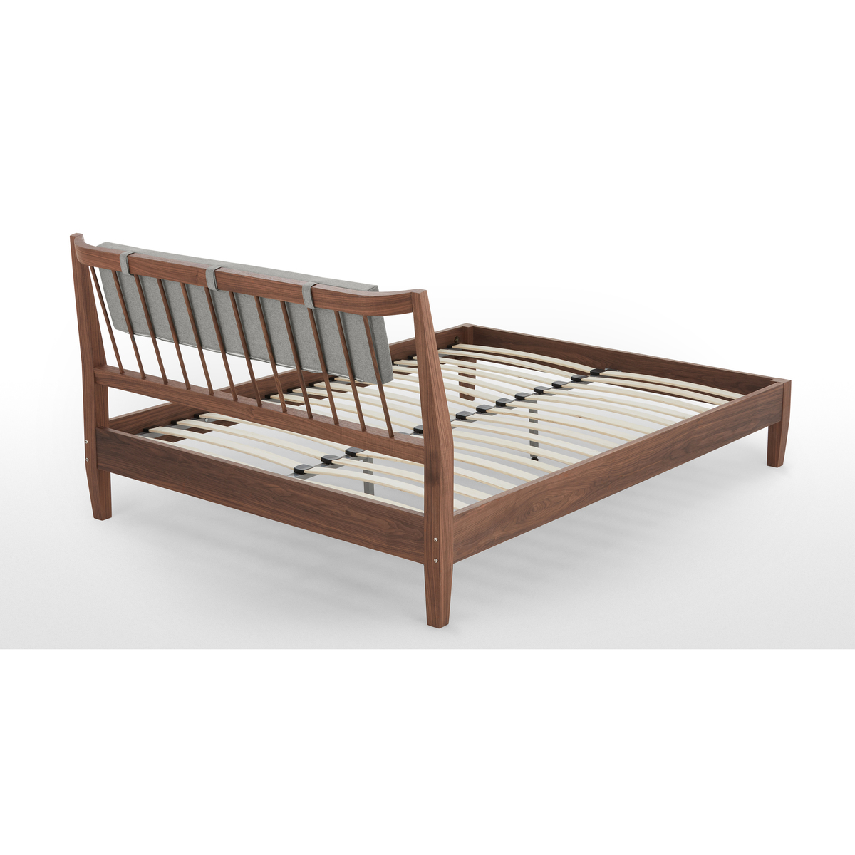 Mara Double Bed, Walnut and Grey – image 5